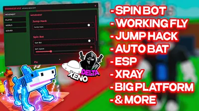 SolvexGUI Spin Bot Working Fly ESP XRAY Jump Hack Auto Bat