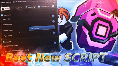 God Mode, Auto Farm, Auto Catch, Hatch, Dungeons & ESP