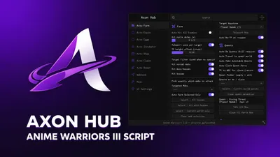 Axon Hub – Anime Warriors III Script (Auto Farm, Quests)