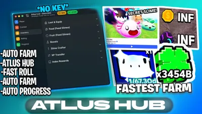 Atlus Hub KEYLESS| Slime RNG -Auto Farm, Insta kill and more