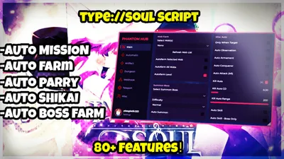 Auto Mission | Auto Boss | Auto Shikai | Auto Parry | More
