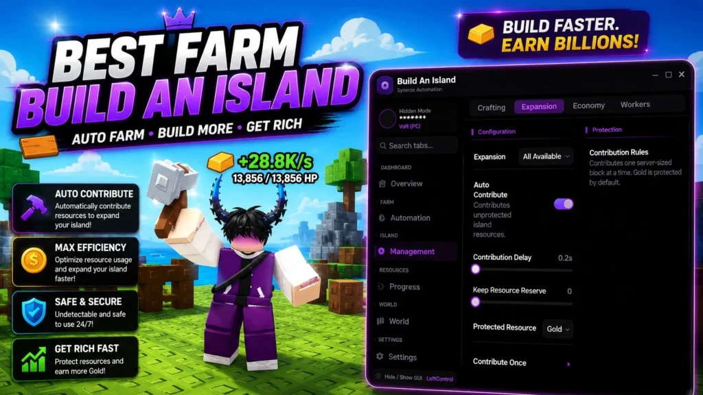 Autofarm, Auto Contribute and more Syneroxhud - Roblox Script
