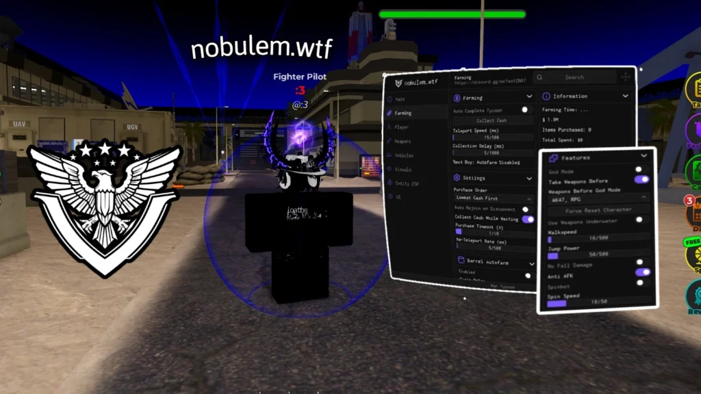 nobulem.wtf | Best Free Autofarm | Ragebot | Godmode - Roblox Script