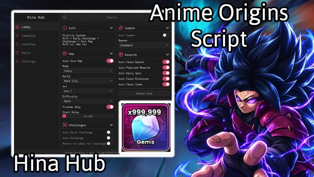 Hina Hub – Auto World Boss Clash, Challenge, Macro, AutoPlay - Roblox Script