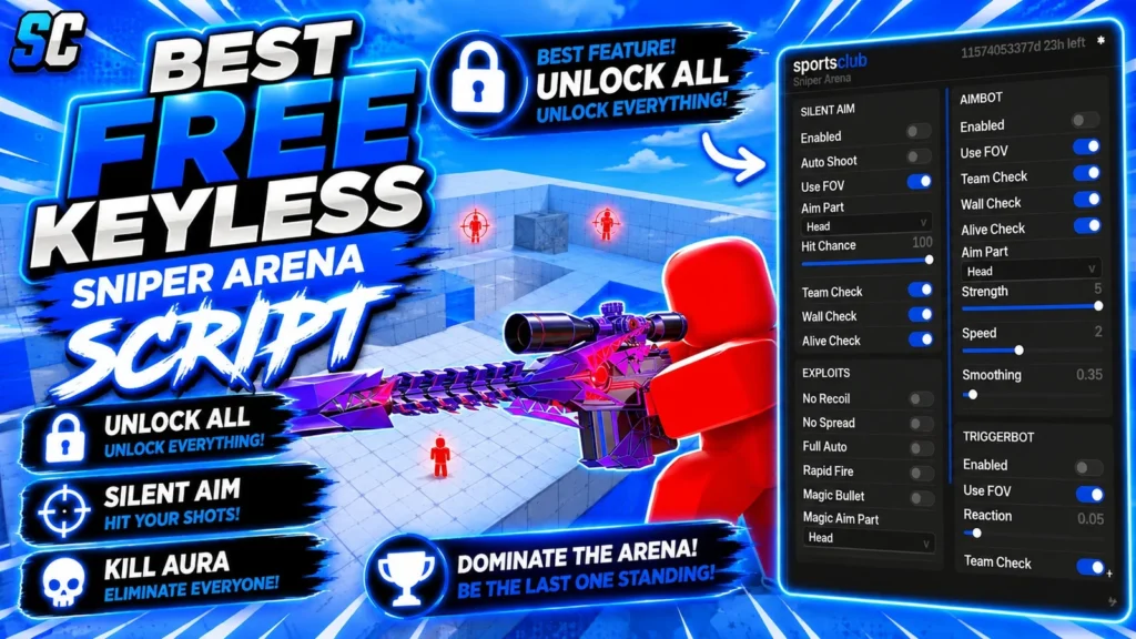 Free Sniper Arena Script | Unlock All, Kill All, Silent Aim - Roblox Script
