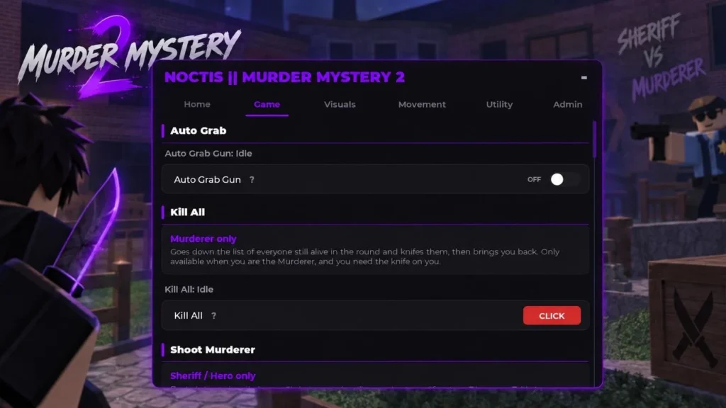 Project Noctis V7: Ultimate Murder Hub - Roblox Script