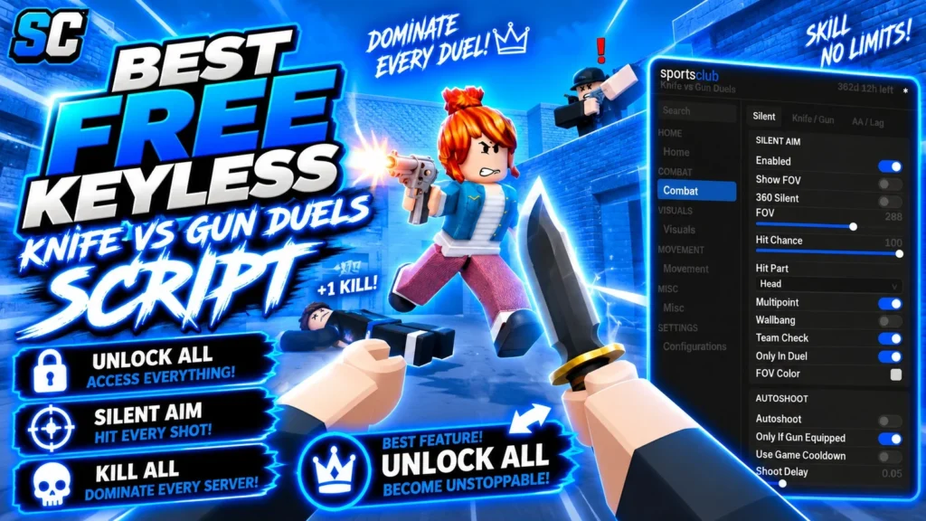 Free Knife VS Gun DUELS | Kill All, Silent Aim, Skin Changer - Roblox Script