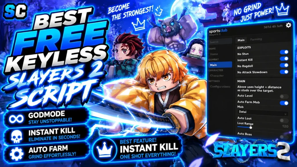 Free Slayers 2 Script | InstantKill, Auto Rollback, Autofarm - Roblox Script
