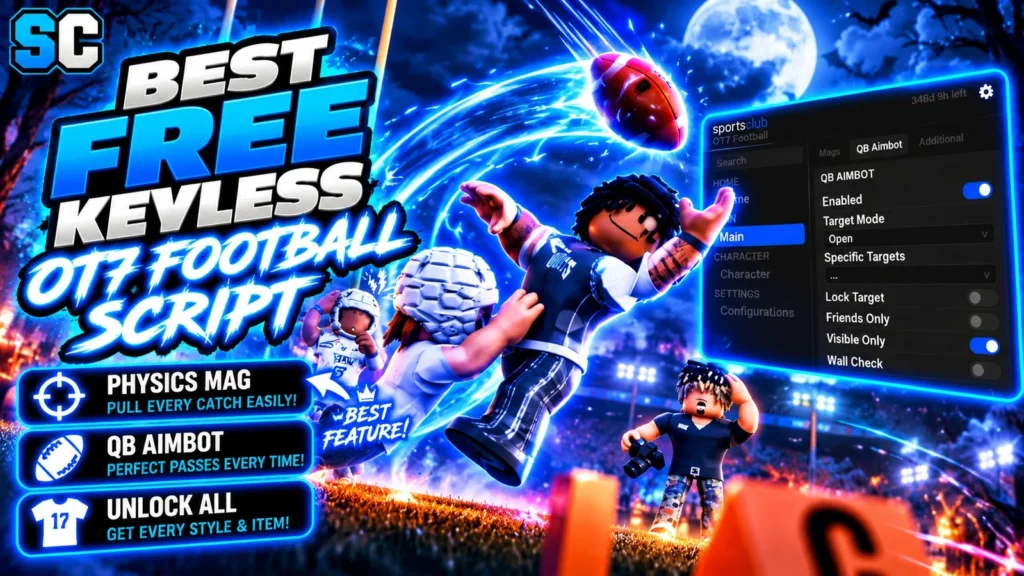 Free OT7 Football Script | QB Aimbot, Ball Mags, Unlock All - Roblox Script